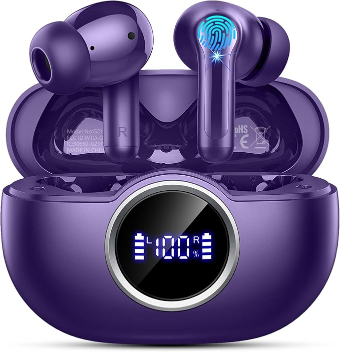 Bluetooth 5.4 Earbuds, 2026 Wireless Headphones 3D-Stereo Ear Buds, 4 ENC Noise Cancelling Mic, 40+Hrs USB-C in-Ear Earphone, IP-X7 Waterproof Sport Workout Gym for Laptop Pad Android iOS