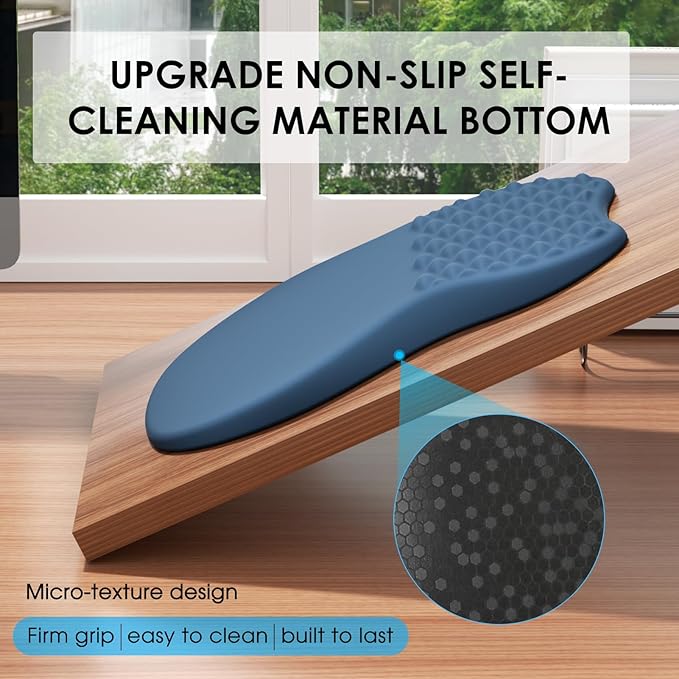 MROCO Ergonomic Mouse Pad with Wrist Support, Wrist Rest Mousepads for Carpal Tunnel Pain Relief, Memory Foam Pad with Massage Bulge and Non-Slip Base for Office, Home, Navy Blue