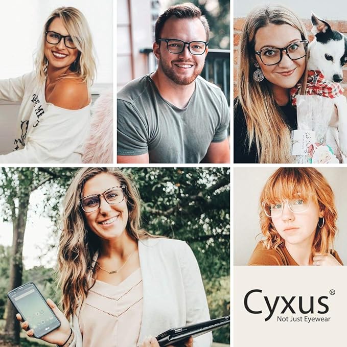 Cyxus Blue Light Glasses Men Women Reduce Eye Strain UV Blocking for Office Work Computer Screen 8082
