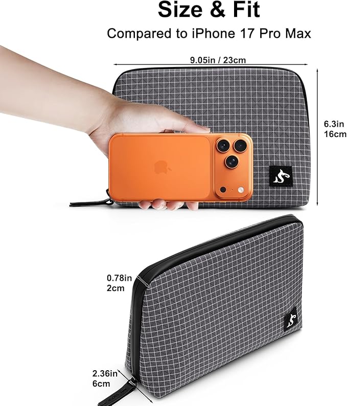 SIMTOP Cord Organizer Travel Small Tech Bag Pouch Case for Cords, Charger, Hard Drive, Power Bank ?€? Water-Resistant Electronics Organizer, Small Portable Gadget Case for Travel