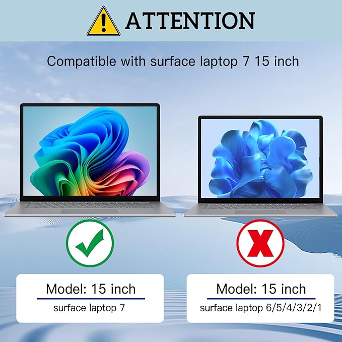 ZOEAGG Privacy Screen for Surface Laptop 15 inch, Removable Surface Laptop 7 Privacy Screen, Reusable/Easy Installation/Anti-Spy/Anti-Glare/Anti Blue Light for Microsoft Surface Computer