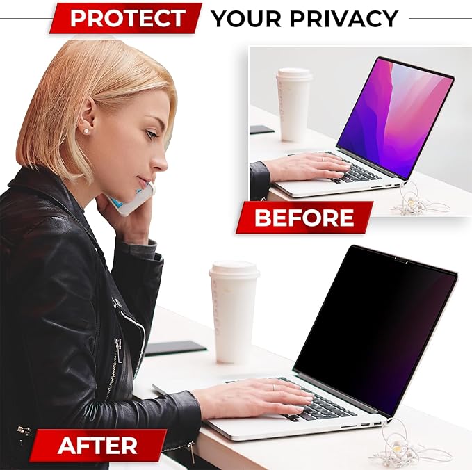 SightPro Magnetic Privacy Screen for MacBook Air 13 Inch (2018, 2019, 2020, 2021, M1) Patented Removable Laptop Privacy Filter Shield and Protector