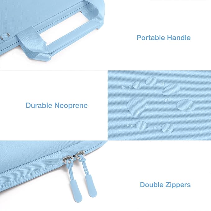 MOSISO Laptop Case 15 inch, Laptop Sleeve Bag Compatible with MacBook Air 15 inch M5 M4 M3 M2 2026-2023, Dell XPS, Neoprene Carrying Computer Bag with Handle&Detachable Small Case, Air Blue