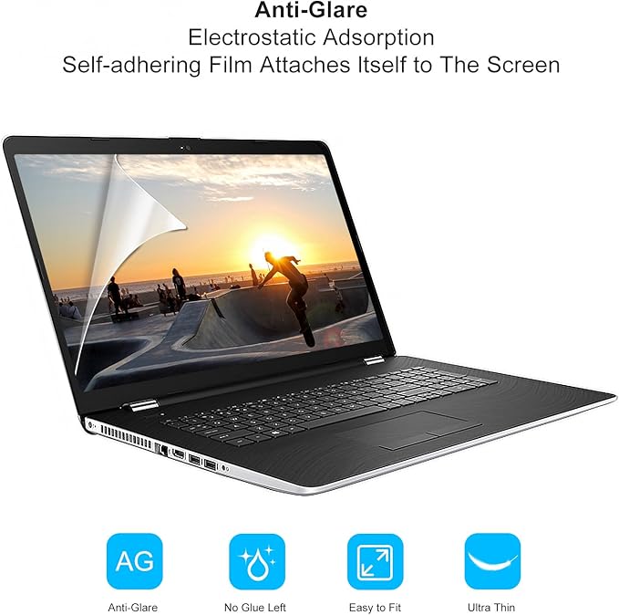 [2 PACK] FORITO 17.3" Anti Glare Screen Protector Compatible with All Brands of 17.3" with 16:9 Aspect Ratio Display Laptop(Size: 15" Width x 8.5" Height)