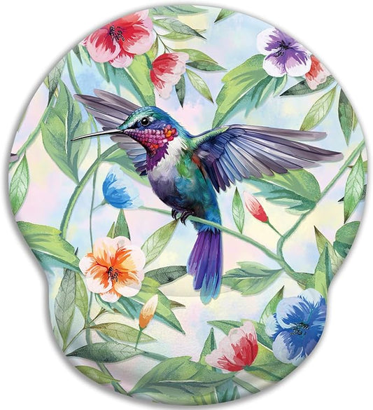 Blusabaca Mouse Pad with Wrist Rest, Hummingbird Ergonomic Mouse Pads Wrist Support for Desk, Cute Gaming Mousepad for Wireless Mouse Laptop Computer Work Home Desk Accessories Office Supplies Decor