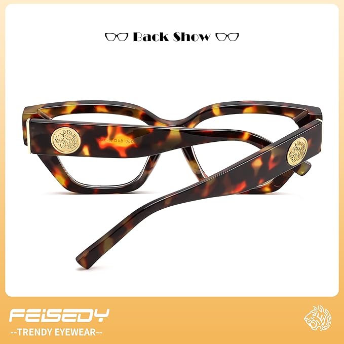 FEISEDY Women Cat Eye Blue Light Blocking Glasses Trendy Cateye Design for Daily Wear B0350