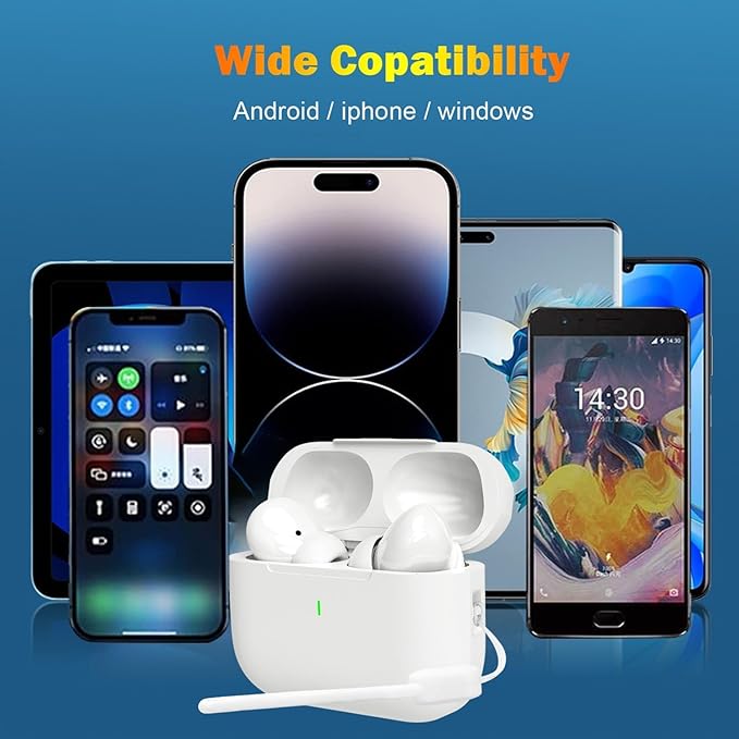 Wireless Earbuds with Active Noise Cancelling, Bluetooth 5.3 Headphones with Charging Case, in-Ear Earbud Built-in Mic, IPX7 Waterproof, 40H Playtime Hi-Fi Stereo for iOS Android Phones