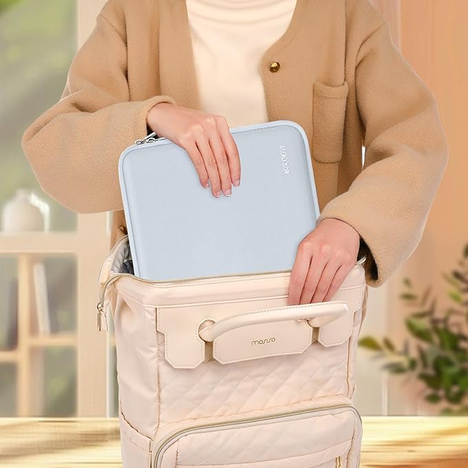 MOSISO Laptop Case 13.3 inch, 13-13.3 inch Laptop Sleeve Bag Compatible with MacBook Air/Pro 13/Pro 14 M5 M4 M3 M2 M1, HP Dell ASUS Lenovo, Neoprene Computer Sleeve Bag with Small Case, Baby Blue