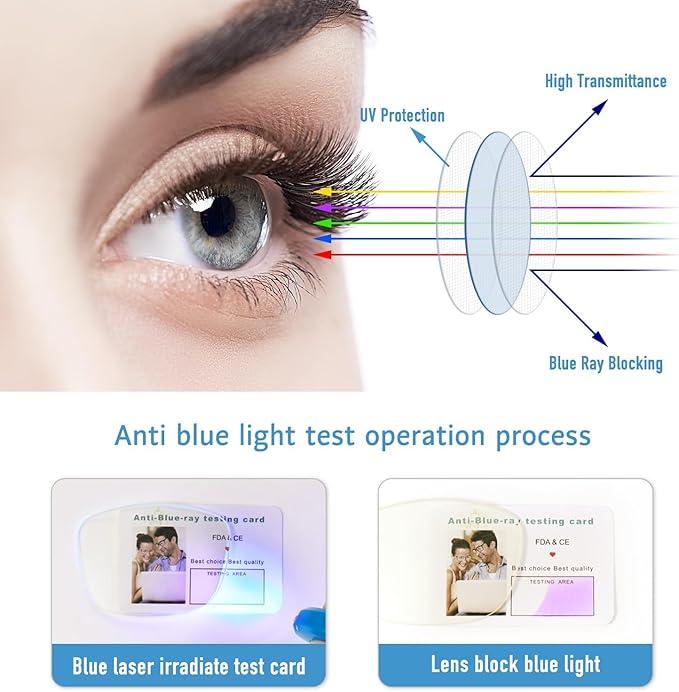 Okany Blue Light Blocking Glasses for Women Men Woman Black Computer Screen Filter Gaming Glasses Womens Mens 99.9% Blue Light Blocker Round Fashion Eye Glasses