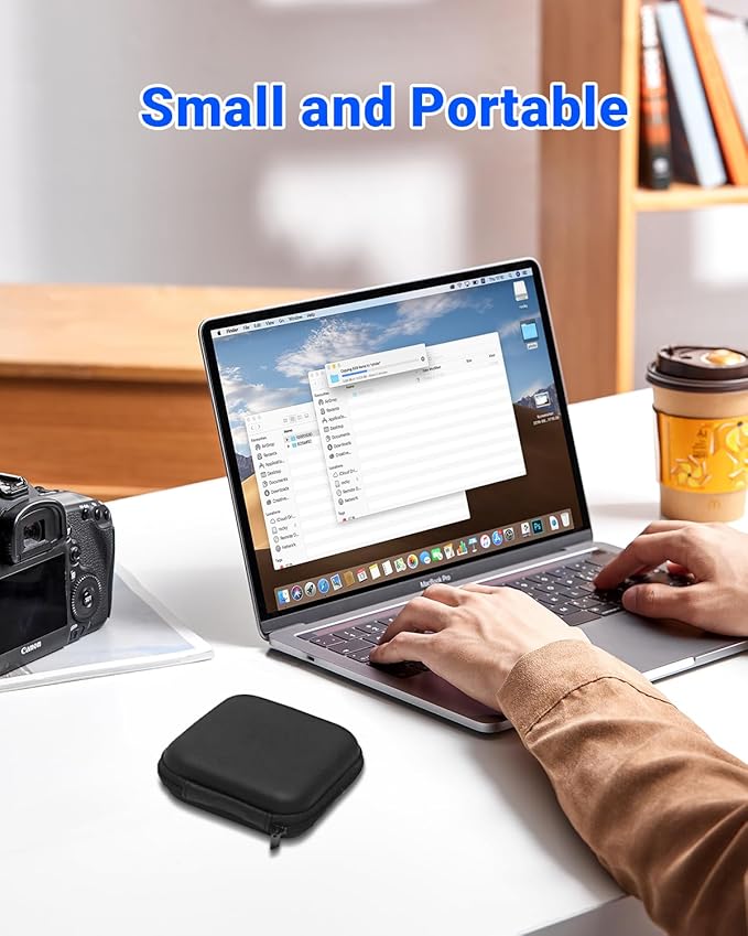 Small Waterproof Tech Organizer Pouch (3.86x3.86x1.5in) - Compact Travel Storage Bag for Chargers, Cables & Gadgets, Internal Space 3.31x3.31x1.18in (Black)