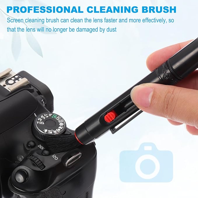 PATIKIL Camera Dusting Brush, Multifunction Cleaning Brush Keyboard Lens Cleaning Pen Screen Lens Cleaner for Vinyl Records, LP Scan, SLR & Computer Screens,9 Pcs Red - Image 4