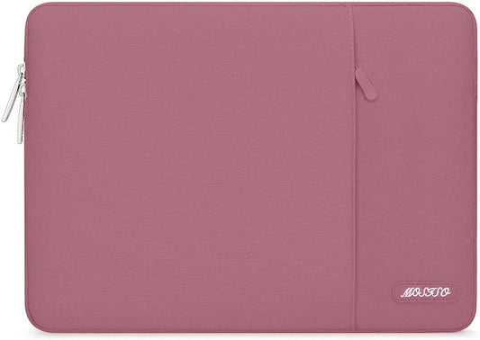 MOSISO Laptop Case 16 inch, 15-15.6 inch Laptop Sleeve Compatible with MacBook Pro 16 M5 M4 M3 M2 M1, HP Acer Dell Lenovo ASUS, Polyester Vertical Computer Sleeve Bag with Pocket, Dusty Rose