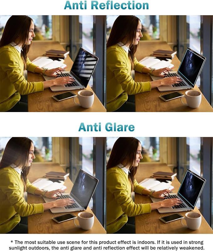 F FORITO 2-Pack 14 Inch 16:10 Anti Blue Light Matte Laptop Screen Protector, Reduce Eye Strain and Touch Sensitive Anti Glare Computer Screen Cover for All 14" 16:10 Laptops