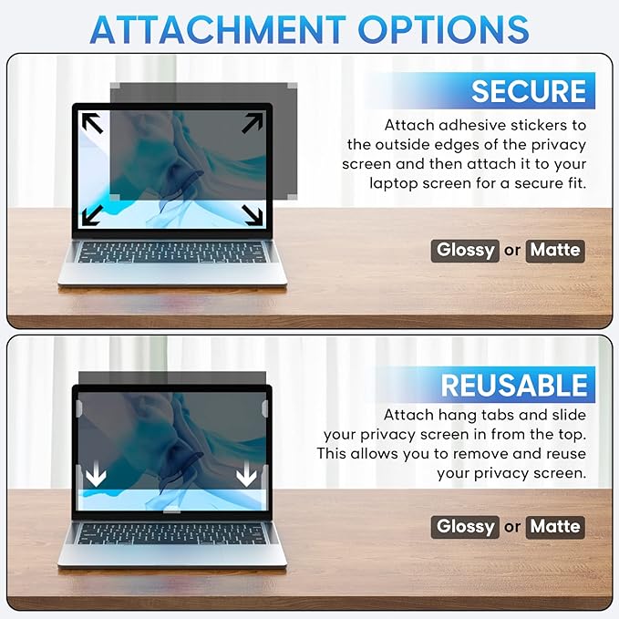Yamaya 16 Inch Laptop Privacy Screen, Removable 16:10 Aspect Privacy Filter Screen Protector