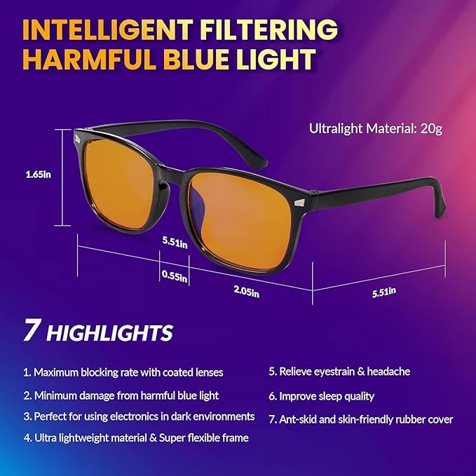 MIGSIR Blue Light Blocking Glasses for Computer Gaming, Fashion Fake Helps Reduce Screen Fatigue Eyeglasses for Women Men