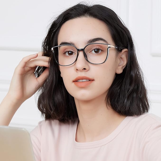 GUDVUE Blue Light Glasses For Woman, Computer Reading/Gaming/Phones Glasses, Anti Glare/UV400/Eye Strain