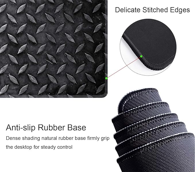 Black Grey Iron Texture XL Mouse Pad,Large Mouse Pad Gaming 31.5 x 11.8 in Mouse Mat Desk Pad,Extended Keyboard Mousepad Large Desk Mat with Non-Slip Rubber Base and Stitched Edge for Home Office