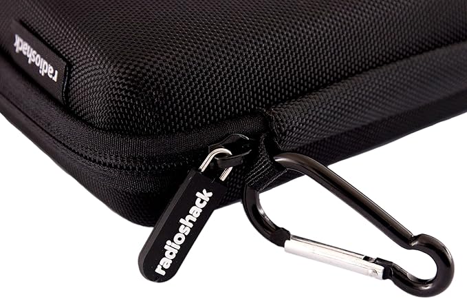 RadioShack Small Cable Organizer Travel Case, Bag Organizer for Phone Charging Cords, HDMI Cables, and More, Black