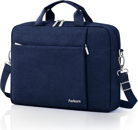 Ferkurn Laptop Bag Case for Women Men Computer Bag Compatible with HP Envy Pavilion Omen/LG Gram/MSI/Dell Inspiron XPS/Lenovo/Acer, Shoulder Strap Carrying Messenger Briefcase, Blue, 15.6 16 Inch