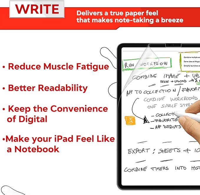 [2 Pack]Paper Screen Protector Compatible with iPad Air 5th/4th 10.9 inch(2022/2021/2020/2018)/iPad Pro 11 All Models,ZOEGAA iPad Air 5/Pro 11 Matte Screen Protector for Write and Draw on Paper Flim