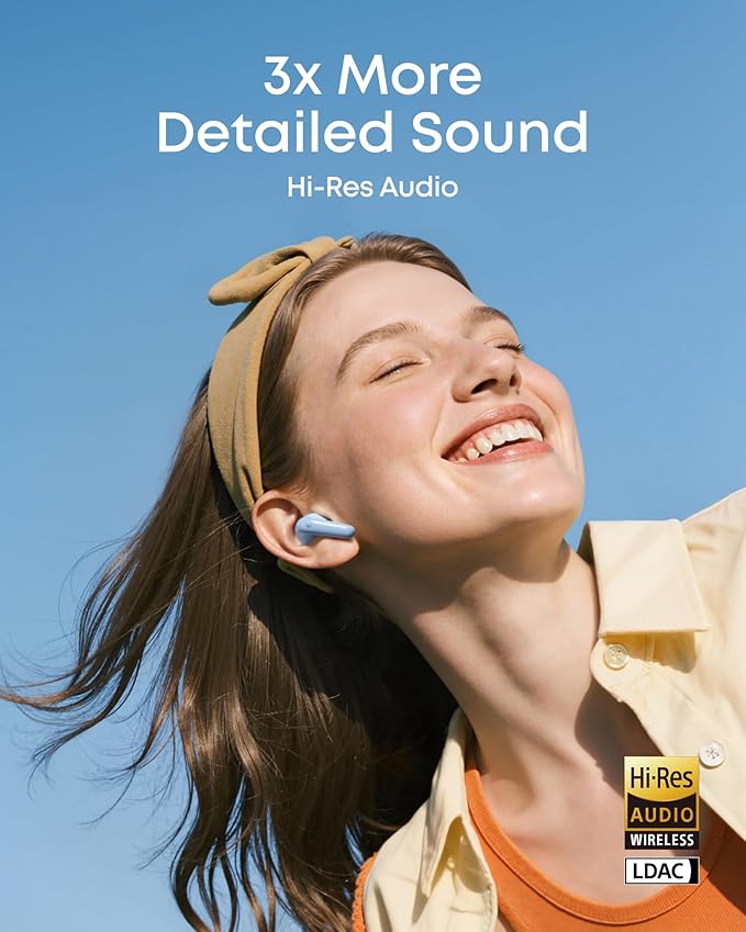 Soundcore P31i by Anker, Real-Time Adaptive Noise Cancelling, Hi-Res Sound, Translation Earbuds, 50H Playtime, Wireless Earbuds, Bluetooth Earphones, Spatial Audio, Fast Charging, IP55 (Light Blue)