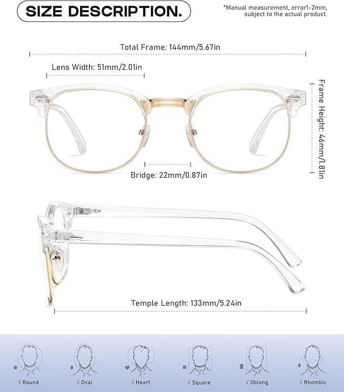 Perfectmiaoxuan Blue Light Blocking Glasses,Computer/Gaming/Screen Glasses for Women or Men，Anti Blue Light & UV