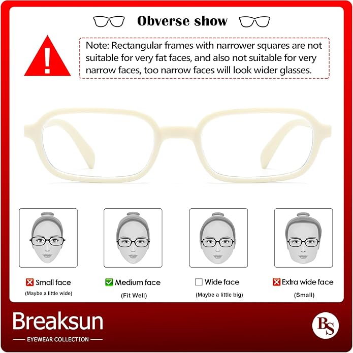 Breaksun Retro Rectangle Glasses for Women Men Small Square Blue Light Blocking Glasses Vintage Eyeglasses