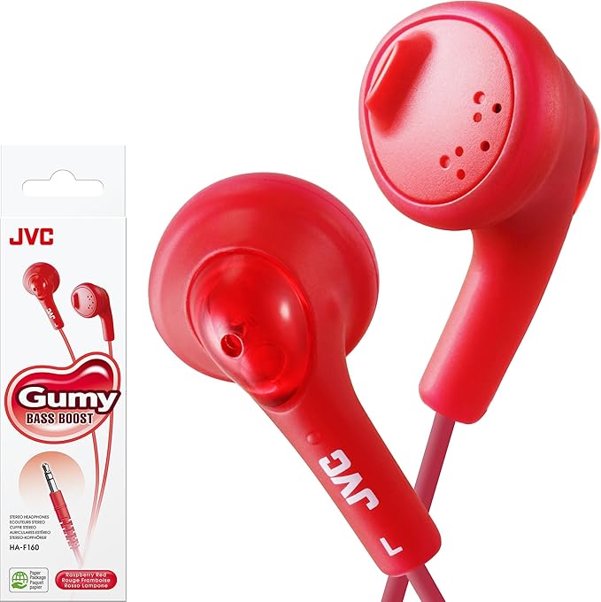 JVC HAF160R Gumy Ear Bud Headphone Red