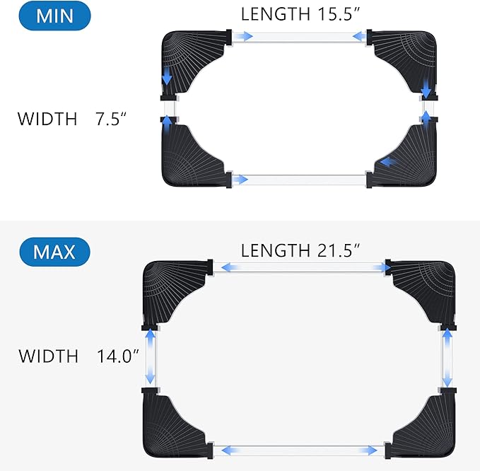 Computer Tower Stand - Adjustable PC Stand for Most Desktop Towers - Elevate and Organize Your Desktop - Mobile CPU PC Holder Cart Riser Printer