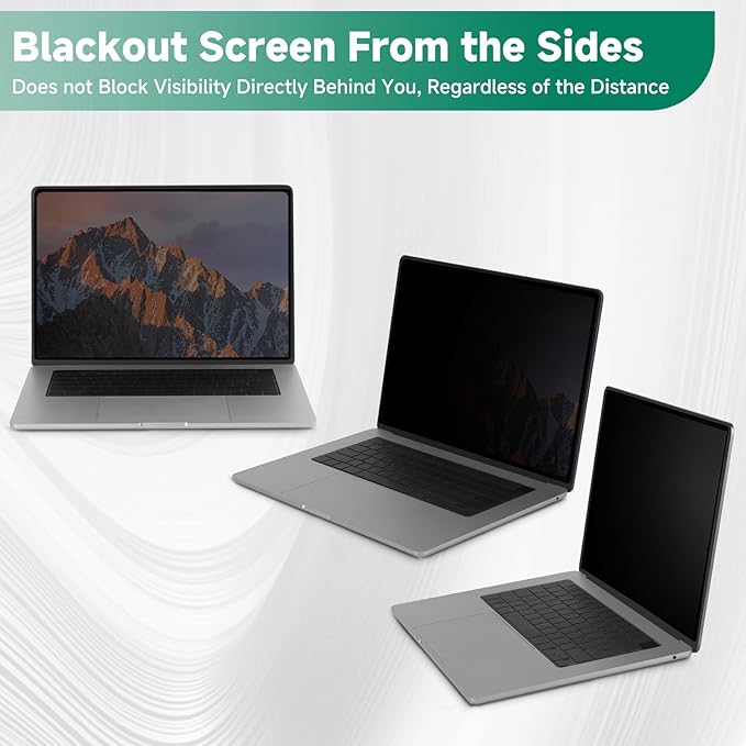 Nano-Suction Laptop Privacy Screen 16 Inch 16:10, Removable Screen Privacy Shield for Laptop, Anti Glare, Anti Bule Light, Screen Protector for Lenovo HP Dell Acer Asus Thinkpad