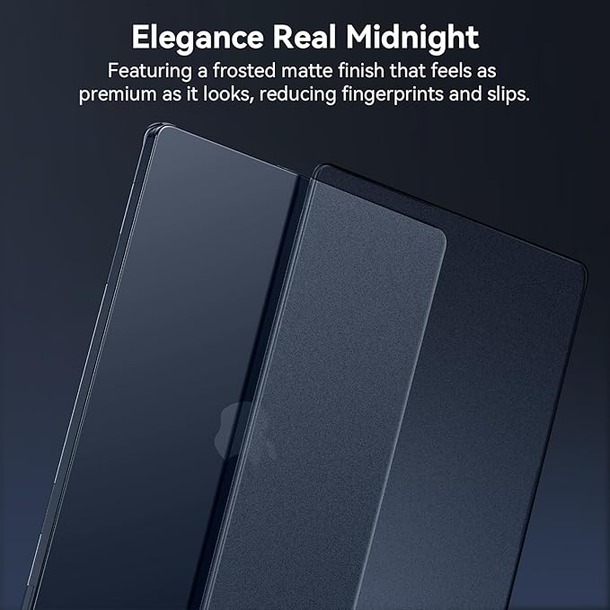 EooCoo Case Compatible with MacBook Air 13 inch M5 2026-2022 Release M4 M3 M2 A3449 A3240 A3113 A2681, Hard Shell&Keyboard Skin Cover&Screen Protector for Mac Air 13.6 inch, Matte Midnight