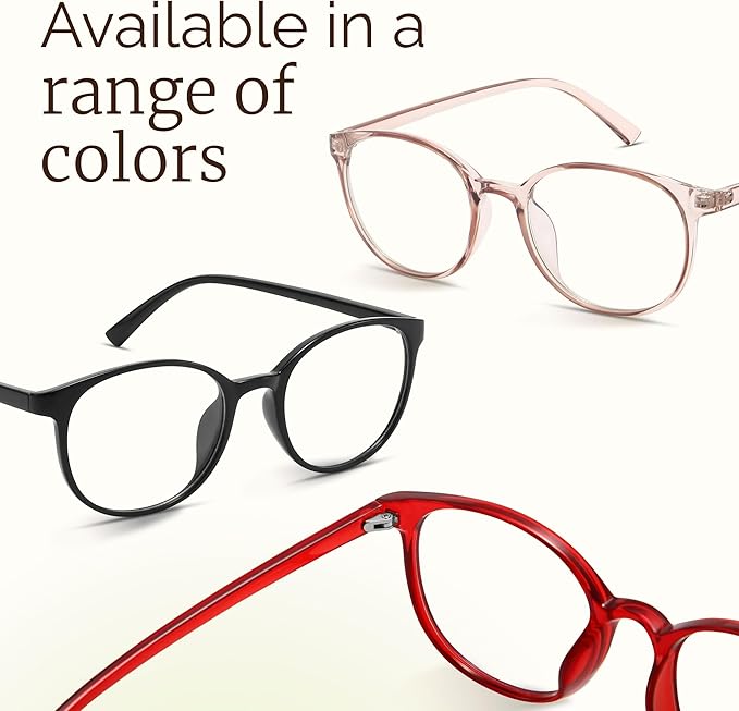 miyya Blue Light Blocking Glasses Women, Fashion Round Transparent Anti Blue Light Glasses with Anti Eyestrain & UV Glare