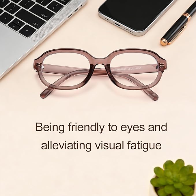 Dollger Blue Light Glasses for Women Oversized Oval Fashion Computer Glasses Retro Chunky Frame Clear Lens