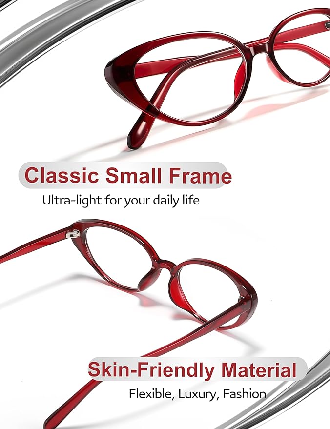 Ultralight Cat Eye Blue Light Glasses for Woman Anti Glare Reduce Eyestrain Gaming/Computer/Screen