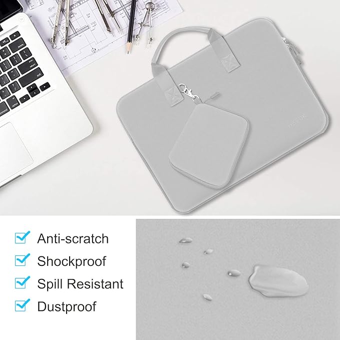Hseok Laptop Sleeve 13.3-14 inch Case with Small Pouch, Neoprene Computer Bag Compatible with MacBook Neo/Pro 14 M5/M4/M3/M2/M1, Mac Air/Pro 13.3, XPS 14 and Most 13-14 inch Notebooks,L02G03