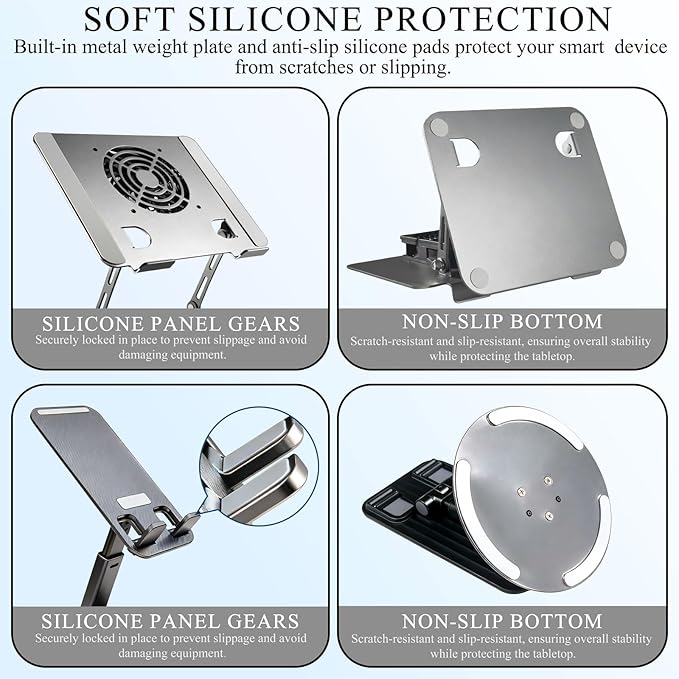 Laptop Stand for Desk, Laptop Riser with Active Cooling Fan, Widely Compatible with MacBook and Other Computer Accessories、Computer Stand for Laptop