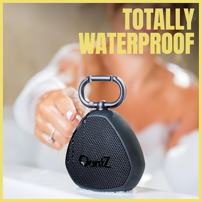 OontZ Angle Clip – Portable Bluetooth Speaker, 5W Stereo Sound, 12 Hour Playtime, Rich Bass, 100 Foot Wireless Range, IPX7 Waterproof, Outdoor, Travel, Great Gift (Black)