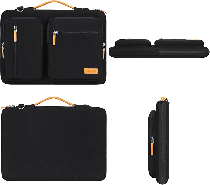 DOMISO 15.6 inch Laptop Case Sleeve Protective Cover Compatible with MacBook Pro 16 M4 M3 M2/Pro Max,15.6-16 inch HP ASUS Dell Lenovo Chromebook,Waterproof Computer Bag with Shoulder Strap,Black