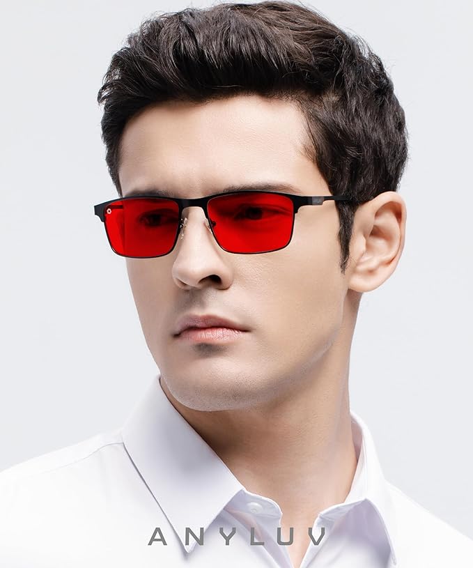 ANYLUV Blue Light Glasses for Men/Women, Lightweight Blue Light Blocking Glasses, Anti-Eye Strain Computer Glasses for Gaming