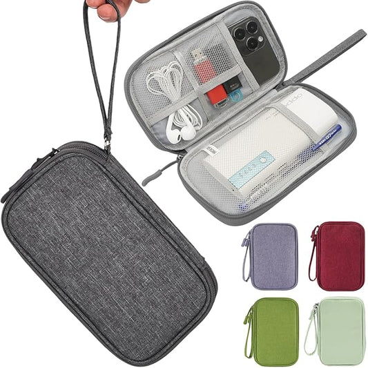 Electronic Organizer Travel USB Cable Accessories Case Bag, Waterproof Electronics Accessories Bag Organizer Case for USB, Cable, Cord, Charger, Phone, Power Bank, Earphone (Dark Gray)