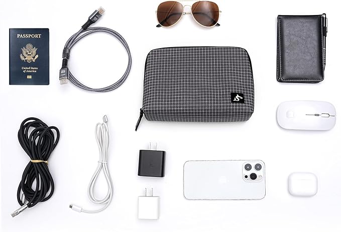 SIMTOP Cord Organizer Travel Small Tech Bag Pouch Case for Cords, Charger, Hard Drive, Power Bank ?€? Water-Resistant Electronics Organizer, Small Portable Gadget Case for Travel