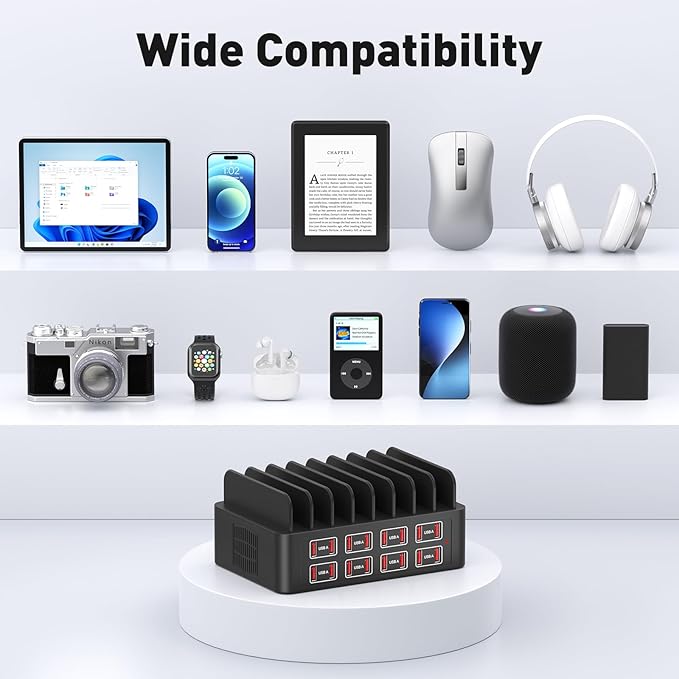 USB Charging Station, 150W 16 Port USB a Charging Station - Supports iPhone iPad Android Phones, Watches Game Consoles and Many Other Electronic Devices