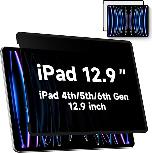 Upgrade Privacy Screen Protector for iPad Pro 12.9 inch (2021,2020,2018)/ iPad Pro 5th/4th/3rd Generation, Fully Removable Anti Spy Glare Blue Light Filter, High Sensitive/Bubble Free/Detachable