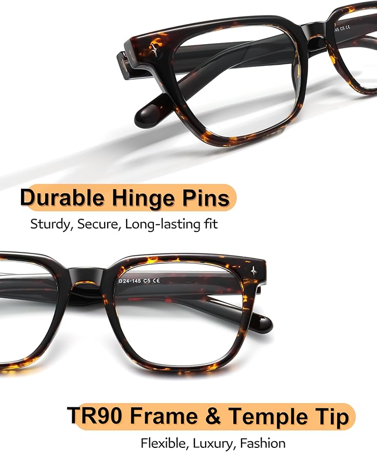 Overzied Square Blue Light Glasses for Woman Man Anti Glare Reduce Eyestrain for Gaming/Computer/Screen