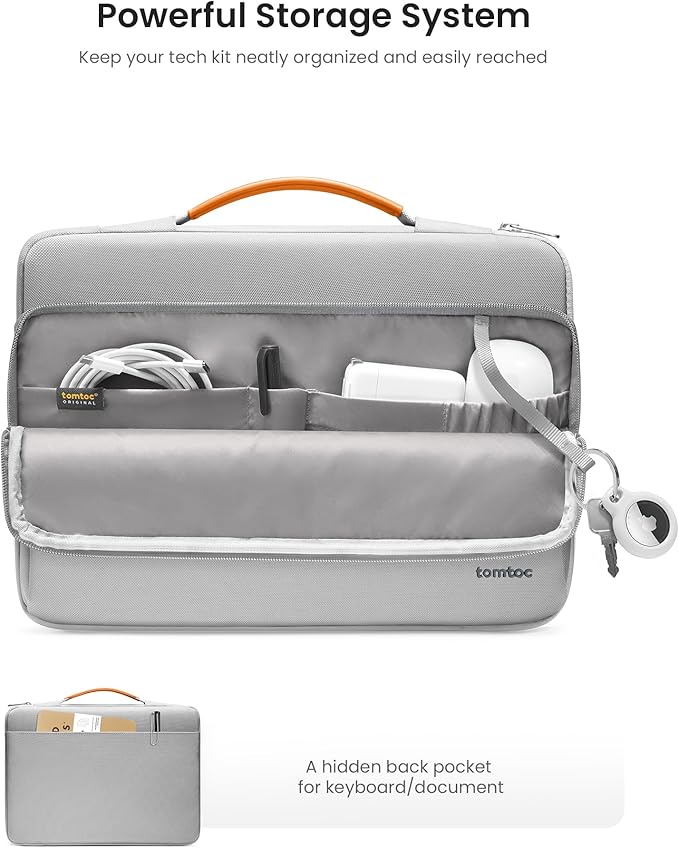 tomtoc 360 Protective Laptop Carrying Case for 2026 16-inch MacBook Pro M5 Pro/Max A3428 A3429, M4/M3/M2/M1 Pro/Max, Water-Resistant Laptop Bag Sleeve with Accessory Pocket for The New Razer Blade 15