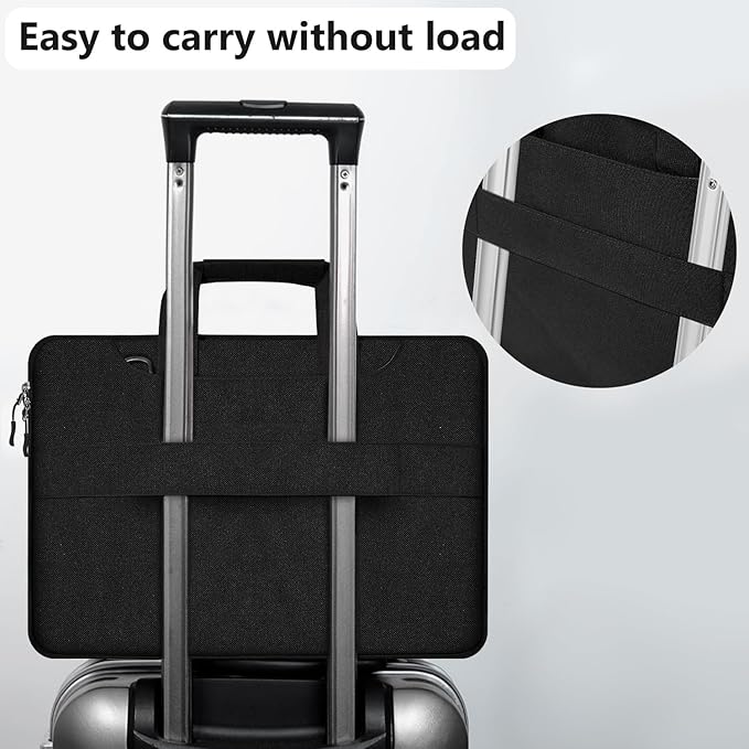 Hseok Laptop Shoulder Bag 15 15.6 16 Inch Briefcase,Compatible MacBook Pro/Neo 16",MacBook Air/Pro 15,XPS 15/16 and most 15.6-16 and Most 15-16 Notebooks,Spill-Resistant Handbag,Black