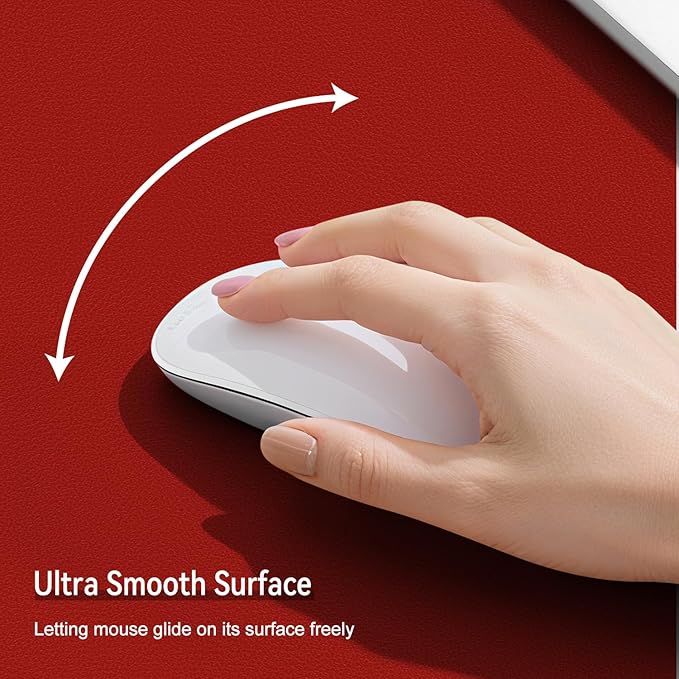 Dual Sided Leather Desk Mat - Waterproof Desk Pad - Ideal for Large Mouse Pad and Desk Mats on Top of Desks (red, 25"*13")