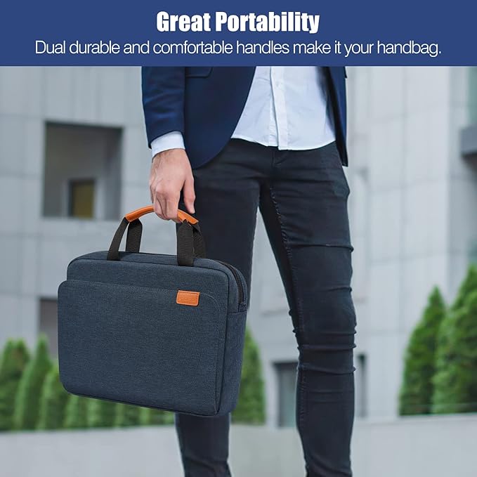 MoKo 13 Inch Tablet Sleeve Case Fits 13 Inch New iPad Pro M5 & Air M4 2026,iPad Pro 12.9 M2&M1,Surface Laptop Go 12.4,Galaxy Tab S8+/S9+ 12.4,Multi-Functional Pockets with Shoulder Strap, Indigo
