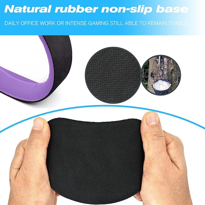 Keyboard Wrist Rest and Mouse Wrist Rest Set - Ergonomic Memory Foam Wrist Cushion - for Wrist Support on Computer, Laptop, Office, Playing Games, Typing Relieves Wrist Pain Purple