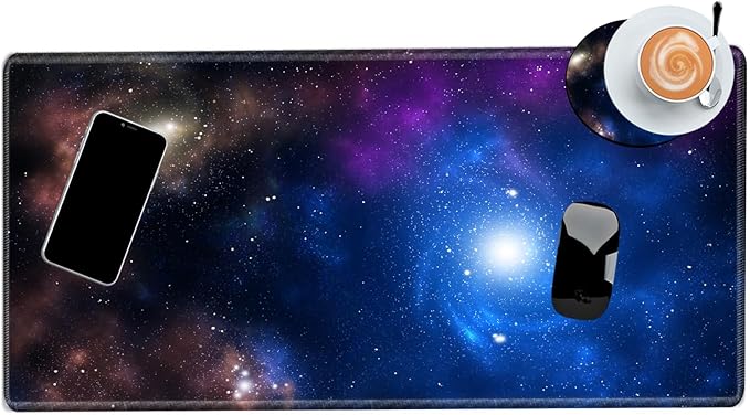 Galaxy Mouse Pad XXL Large Space Mousepad 24x12 Desk Mat Gaming Desk Pad Long Big Computer Mat Extended Mouse Mat for Wireless Mouse Non Slip Work Laptop